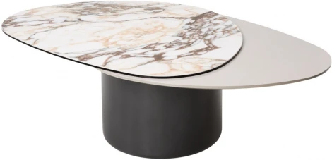 Стол кофейный NIKLAS TL-312 испанская керамика, стекло / МДФ окраш. /темно-серый МДФ каркас ®DISAUR (арт.626M05805)