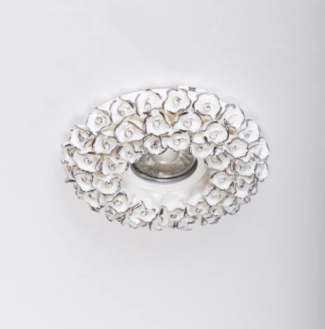 Встраиваемый точечный светильник Abrasax 014-WHS (220V, цветы, круглые)