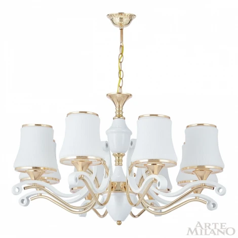Подвесная люстра Arte Milano Florentia-3987 303987/8 Wh/Gd (220V, на цепи)