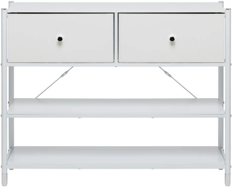 Комод Leset Нирита/Хайди с полками 2 ящика (Сталь,Экокожа,ЛМДФ/Белый) арт.2500000229664