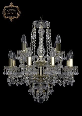 Подвесная люстра Art Classic 11.24 11.24.8+4.165.2d.Gd.V0300 (220V, хрусталь, на цепи, подсвечник, свеча)