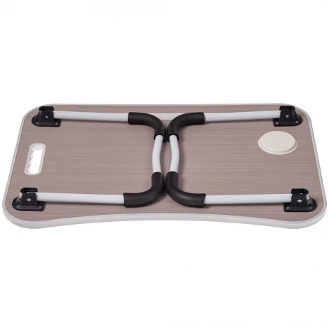 Стол складной с подстаканником «ЛАЙТ», 59,5x39,5x26,4см, мдф, металл, св. дерево, белый