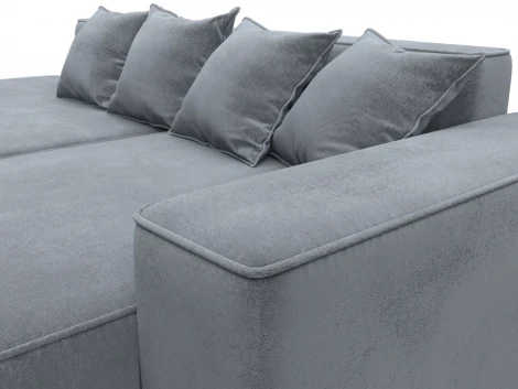 Диван угловой Лига-065 угол правый (ДСП/Пластик/Велюр/Серый) Лига Диванов 129809