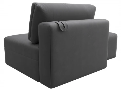 Модули диван и пуф Лига-060 НПБ (ЛДСП,Брус,Фанера,Замша/Серый) Лига Диванов 129600