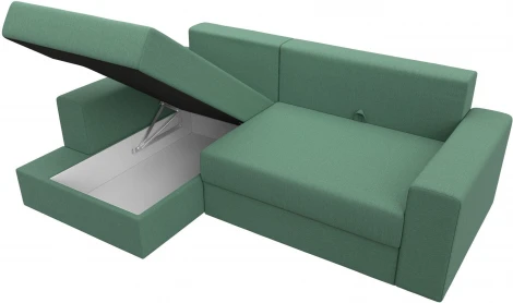 Диван угловой Майами левый угол (Зеленый/Рогожка) Лига Диванов арт.121161L
