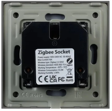 Розетка электрическая с Zigbee управлением SCT-OMALI-EUZB1-PL-GR (240V, 16A, Zigbee) (Arlight) 050101