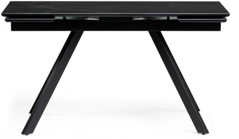 Керамический стол Woodville Габбро 140х80х76 черный мрамор / черный 530830