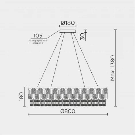 Подвесная люстра хрустальная Modelux ML.7039.800 CR