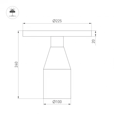 Настольная лампа SP-CROOD-TAB-R22.5x24-7W Warm3200-MIX (SG-GN, 140 deg, 230V) (Arlight, IP20, Мрамор) 061769
