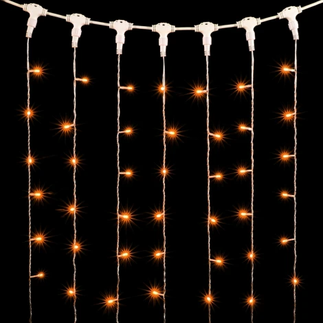 Гирлянда Занавес 2 x 2 м Желтый 220В, 400 LED, Провод Прозрачный ПВХ, IP54