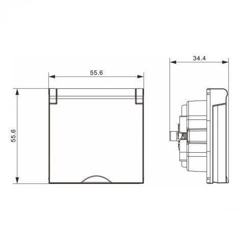 Накладка для розетки Schuko с заземлением, с крышкой, 16A 250 В~, сталь IP44 Donel A07 DE45437