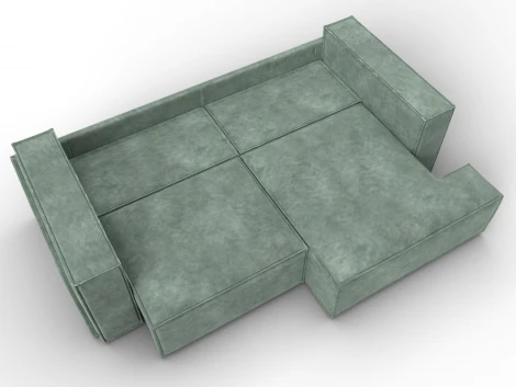 Диван угловой Лига-061 угол левый (ДСП,Брус,Фанера,Велюр/Зеленый) Лига Диванов 131146L