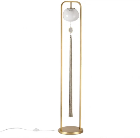 Торшер Odeon Light Fiolent 5432/1F золотой(под латунь)/стекло/кисточка/агат E14 1*40W (220V, выключатель)