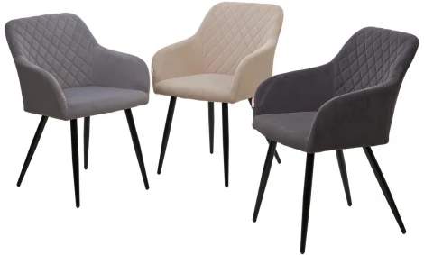 Стул BRANDY 505-7 Капучино, велюр беспальчиковый" / черный каркас, М-City"