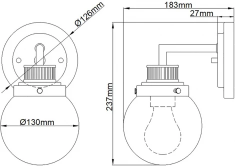 Бра Hinkley Poppy QN-POPPY1-HB-BATH (220V, шар, IP44)