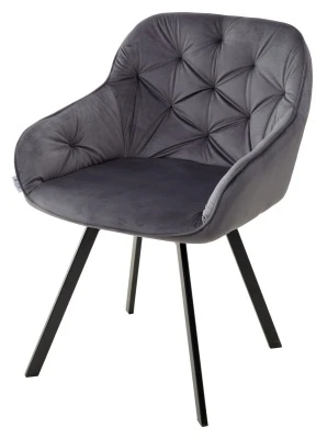 Стул GALE 360 град. поворот. BLUVEL-14 GREY, велюр/ черный каркас, М-City