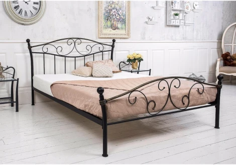 Кровать Woodville Gold 160x200 черная с золотом 1438