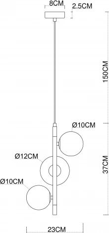 Подвесной светильник Arte Lamp Gemini A2243SP-3BK (220V, на проводе, шарики)