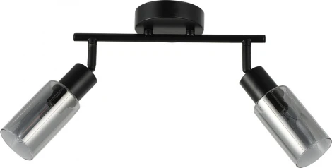 Настенно-потолочный спот на штанге Escada Sector 10172/2A Chrome 2x40Вт E14, металл/стекло, черный/дымчатый (220V)
