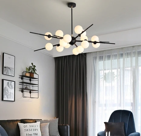 Потолочная люстра на штанге Cherry Bomb 16 Balls Black ImperiumLoft 40.2723-0 (148017-22) (220V, шарики)