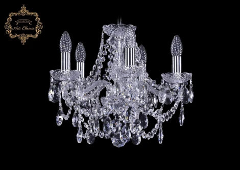 Подвесная люстра Art Classic 11.25 11.25.5.141.Cr.Sp (220V, хрусталь, на цепи, подсвечник, свеча)
