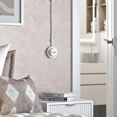 Выключатель на 4 положения двухклавишный Vintage (белый матовый/хром) Werkel W5822050 (a058777)