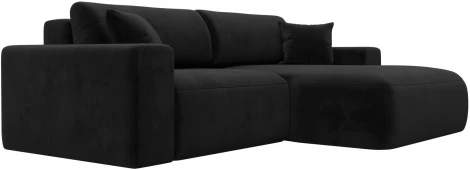 Диван угловой Лига-036 НПБ Классик правый угол (Черный/Велюр) Лига Диванов арт.121380