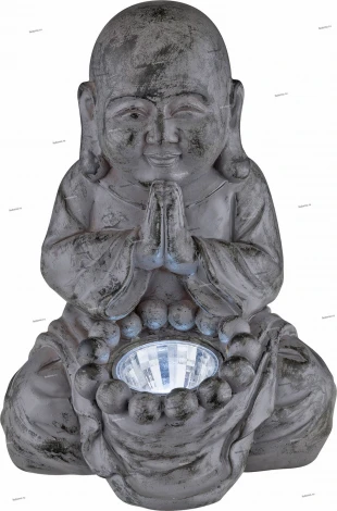 Светильник декоративный уличный светодиодный на солнечных батареях Globo Монах, 1 лампа, серый с черным