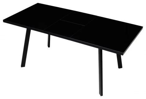 Стол ФИН 140 Черный, стекло/ Черный каркас