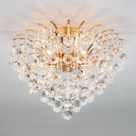 Потолочная люстра Eurosvet 3299 3299/6 золото / прозрачный хрусталь