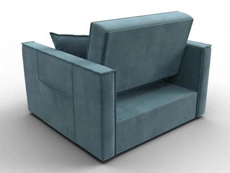 Кресло-кровать Лига-104 (80) (ЛДСП,Брус,Фанера,Велюр/Бирюзовый) Лига Диванов 134853