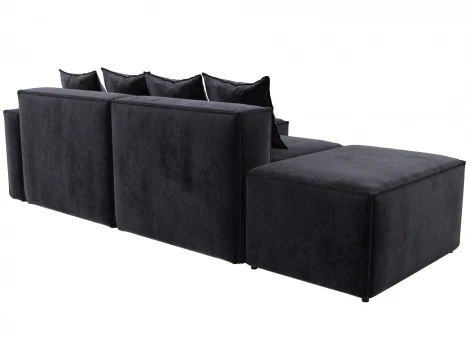 Диван угловой модульный Лига-063 угол правый (ДСП/Пластик/Велюр/Темно-серый) Лига Диванов 129796