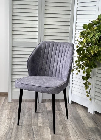 Стул SEATTLE-V Kashemir 974 Серо-голубой, велюр / черный каркас M-City 461MC05022