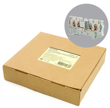 Зажим пружинный 4-х проводной проходной Stekker 49246