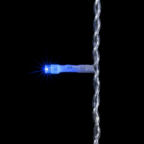 Гирлянда Занавес 2 x 2 м Синий 220В, 400 LED, Провод Прозрачный ПВХ, IP54