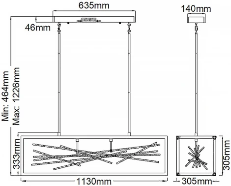 Потолочная люстра на штанге Hinkley Styx QN-STYX-LED-ISLE-BG (220V)