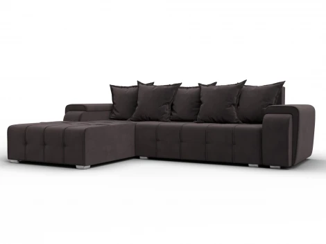 Диван угловой Лига-121 левый угол (ДСП,Брус,Велюр/Коричневый) Лига Диванов 137349L