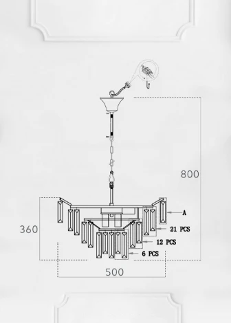 Подвесная люстра Lumien Hall Julen LH0065/8H-FGD-CL