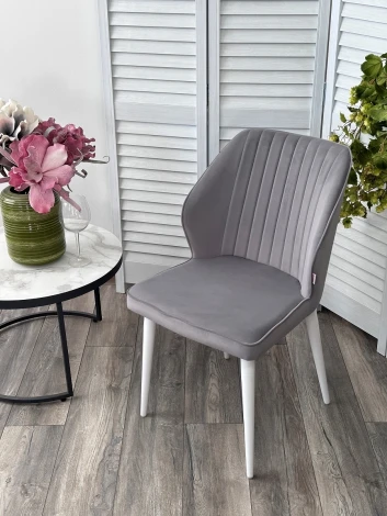 Стул SEATTLE 505-35 Серый, без пальчиковый"/ белый каркас М-City"