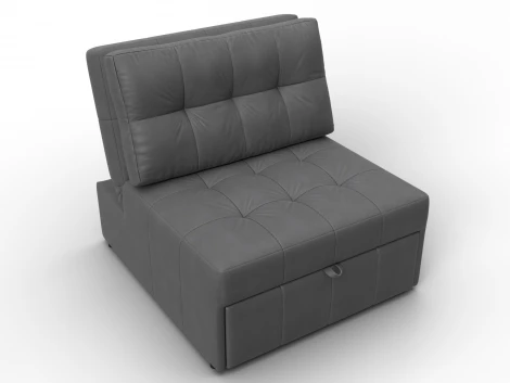 Кресло-кровать Лига-107 (80) (ЛДСП,Брус,Фанера,Замша/Серый) Лига Диванов 134948