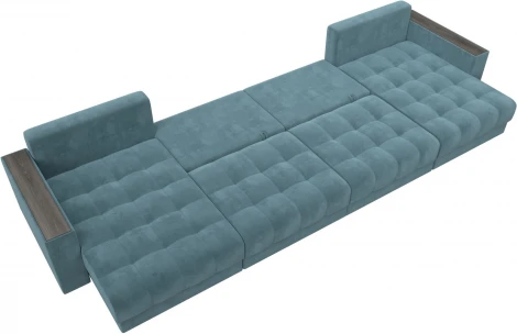 Диван П-образный с декором Лига-049 НПБ Лонг Лига Диванов (Велюр) арт.128558