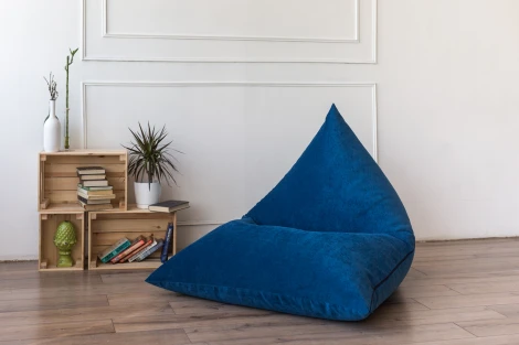 Кресло Dreambag Пирамида Синий Микровельвет (Классический) 3512801