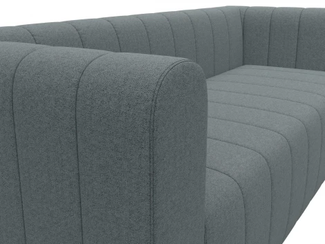 Диван прямой Лига-073 (ДСП,Фанера/Пластик/Рогожка/Серый) Лига Диванов 129982