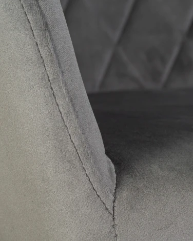 Стул обеденный ROBERT (черные матовые ножки, велюр V108-92 Антрацит)