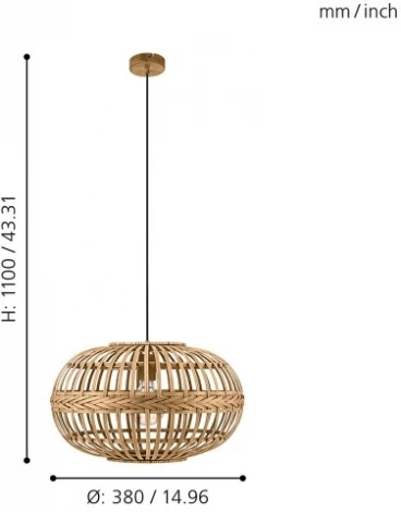 Подвесной светильник Eglo Amsfield 49771 (220V, на проводе, плетеные, клетка)