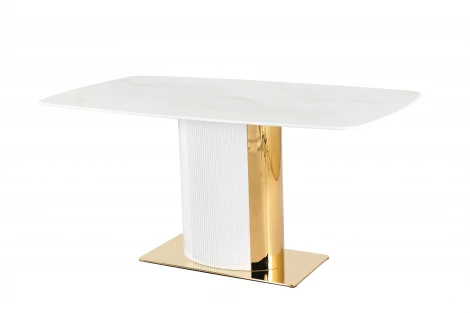 Стол обеденный IST-CASA Барнео BS1802-160GR, 160х90х76 см, светло-серый/золото