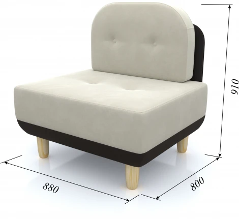 Кресло Arsko Торли молочный велюр