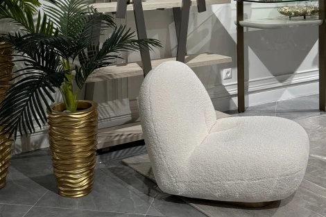 87YY-21045 Кресло Albano иск.мех белый 75*88*64см Garda Decor