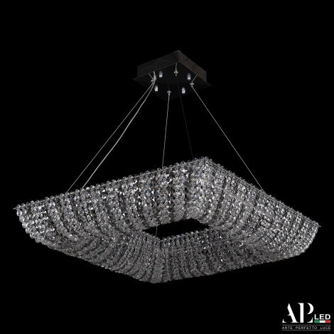 Подвесная люстра светодиодная APL LED Sicilia SH503.0.60.R.Ni.4000.Clear.731 (220V, хрусталь, на тросе)
