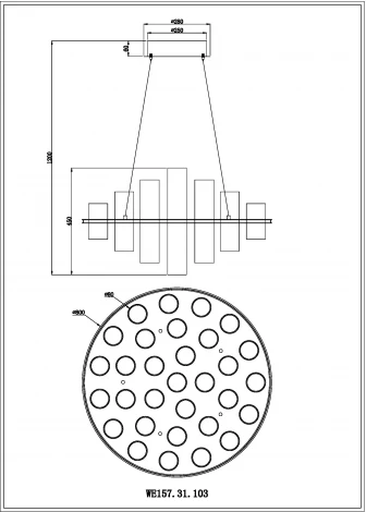 Подвесной светильник Paula WE157.31.103 Wertmark (LED, 220V, на тросе, круглые)